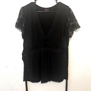 Torrid lace flutter sleeve top